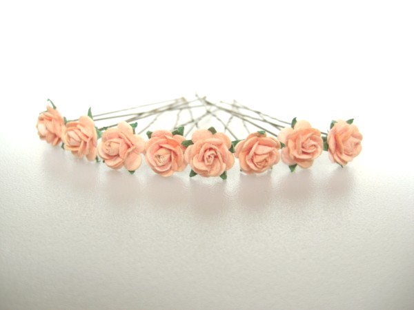peach mini rose hair flowers