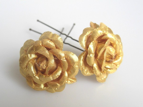 Large Gold roses x2