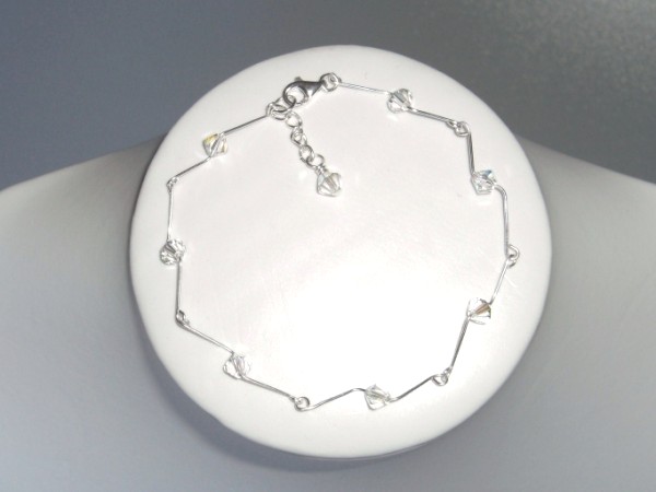 Handcrafted Swarovski crystal bracelet with sterling silver clasp