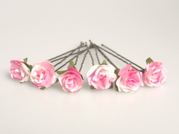 Pink and White Hair Flowers