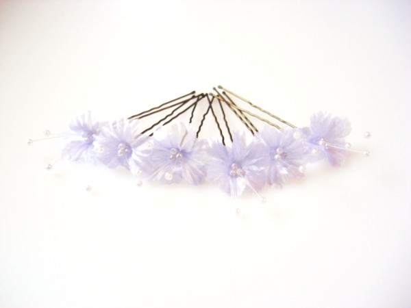lilac fancy hair flowers