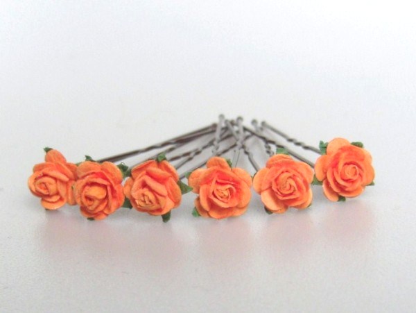 small orange roses